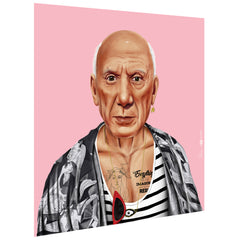 "Hip Pablo Picasso" Frameless Free Floating Reverse Printed Tempered Art Glass Wall Art