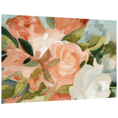 "Floral Harmony II" Bouquet Frameless Free Floating Reverse Printed Tempered Art Glass Wall Art