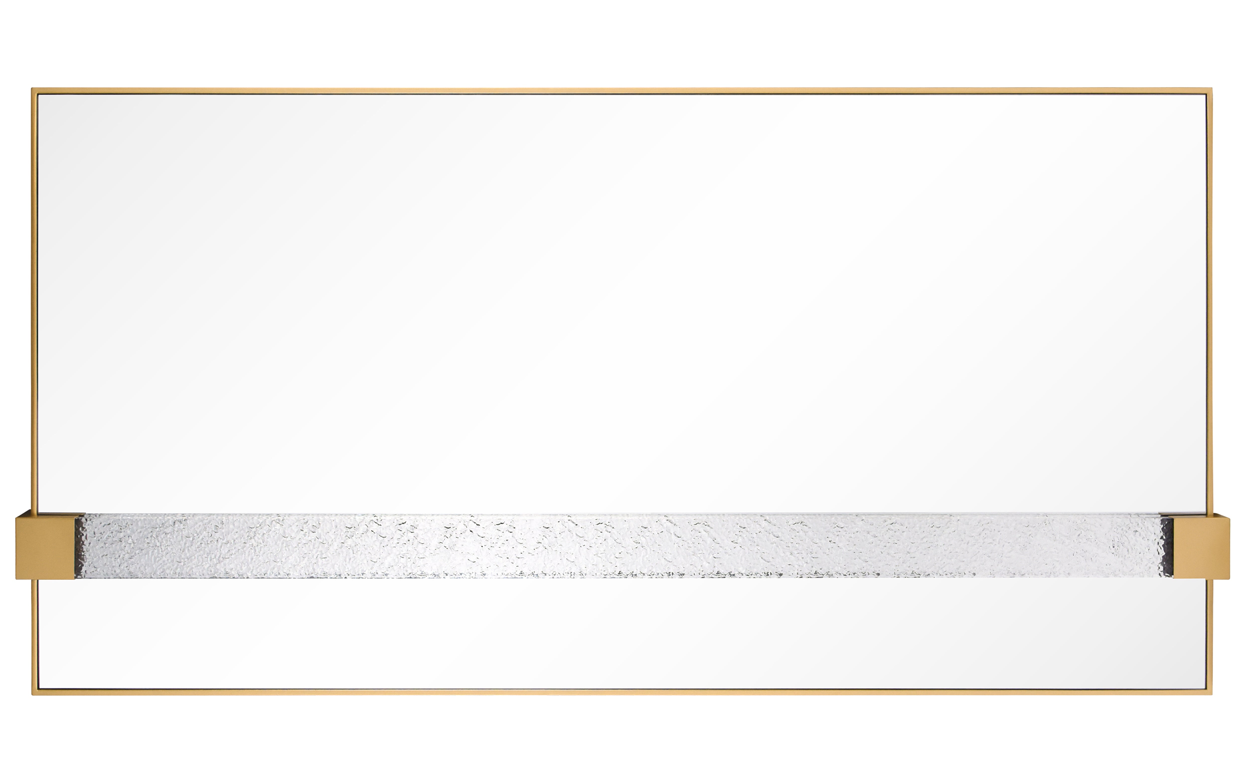 "Gleaming Horizon Wall Mirror" 40"x80" with Textured Acrylic Embellished, on Gold Iron Frame