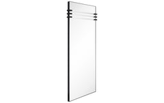 "Acrylic Accent Rectangular Wall Mirror",30"x72" Mirror Featuring Three Clear Acrylic Accent Rails, on a Black Iron Frame