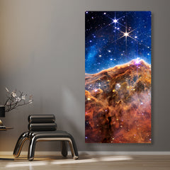 "Mountains of the Carina Nebula B" Frameless Free Floating Reverse Printed Tempered Art Glass Wall Art