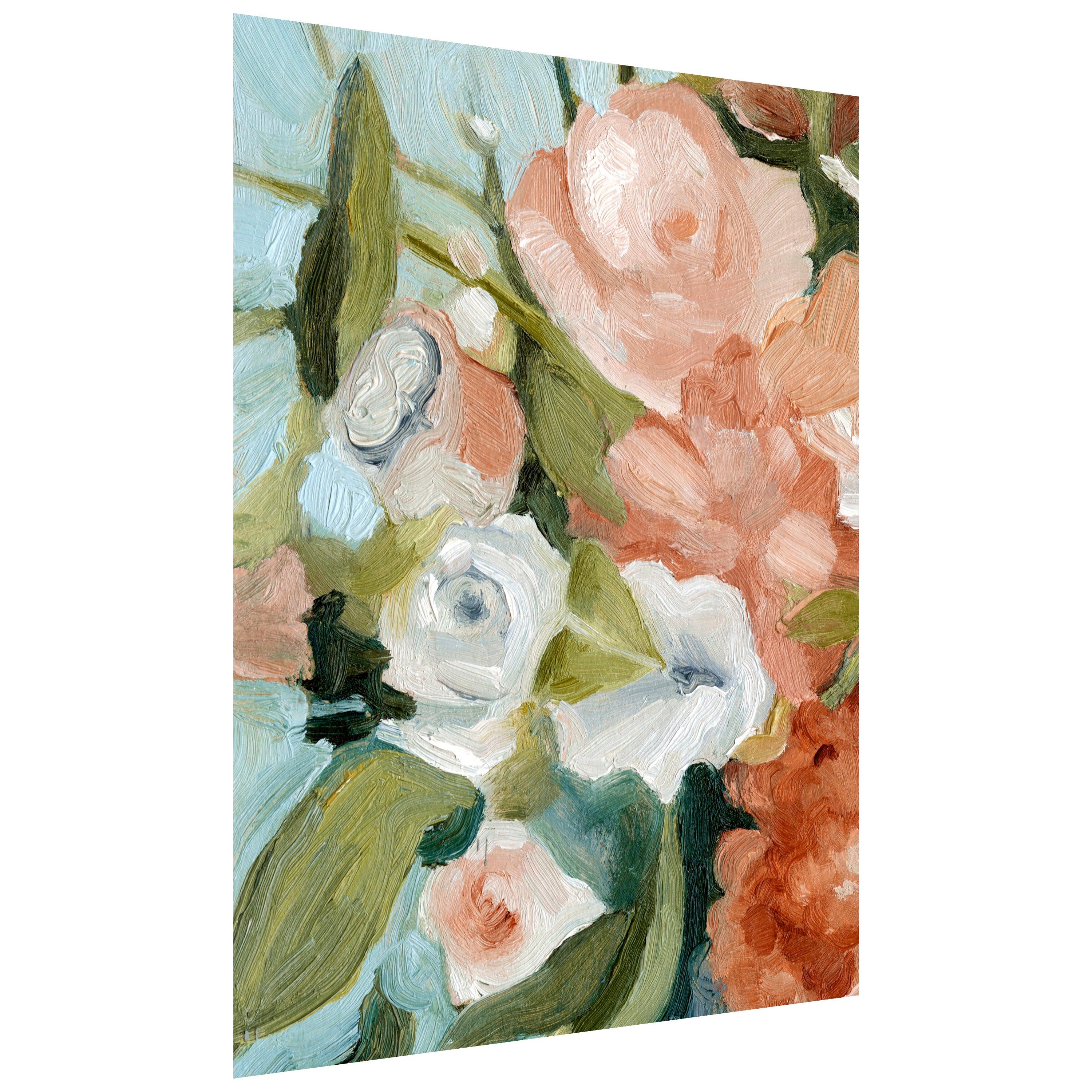 "Floral Harmony I" Bouquet Frameless Free Floating Reverse Printed Tempered Art Glass Wall Art