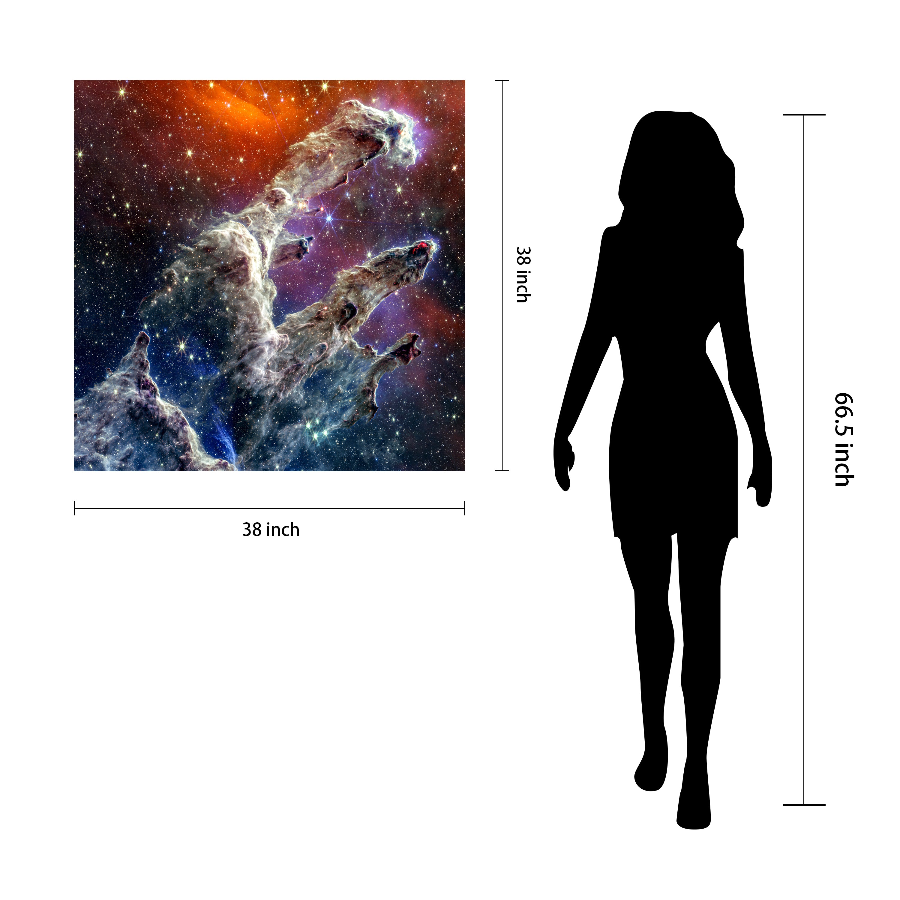 "Eagle Nebula: Pillars of Creation" Frameless Free Floating Reverse Printed Tempered Art Glass Wall Art