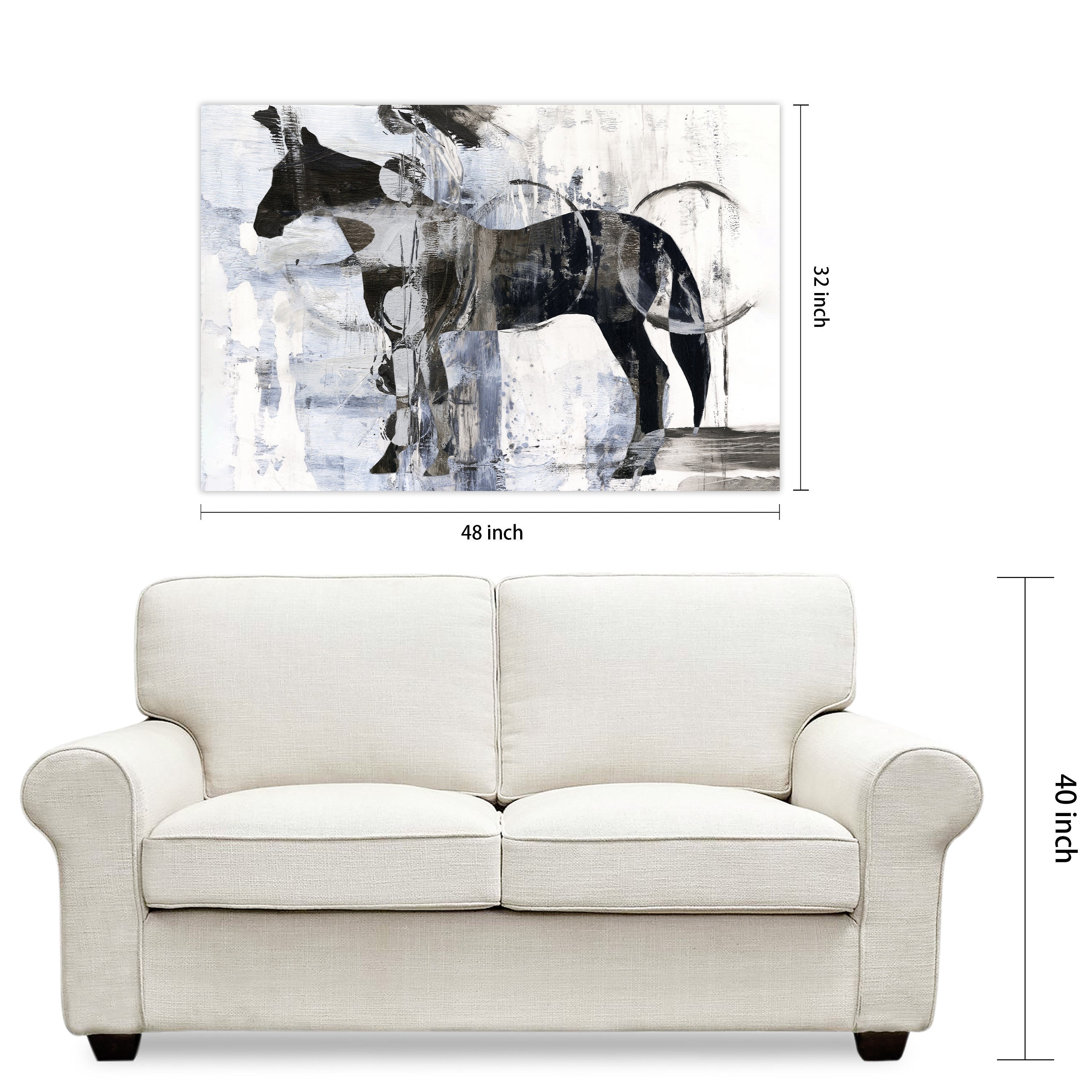 "Equestrian Essence I" Horse Frameless Free Floating Reverse Printed Tempered Art Glass Wall Art