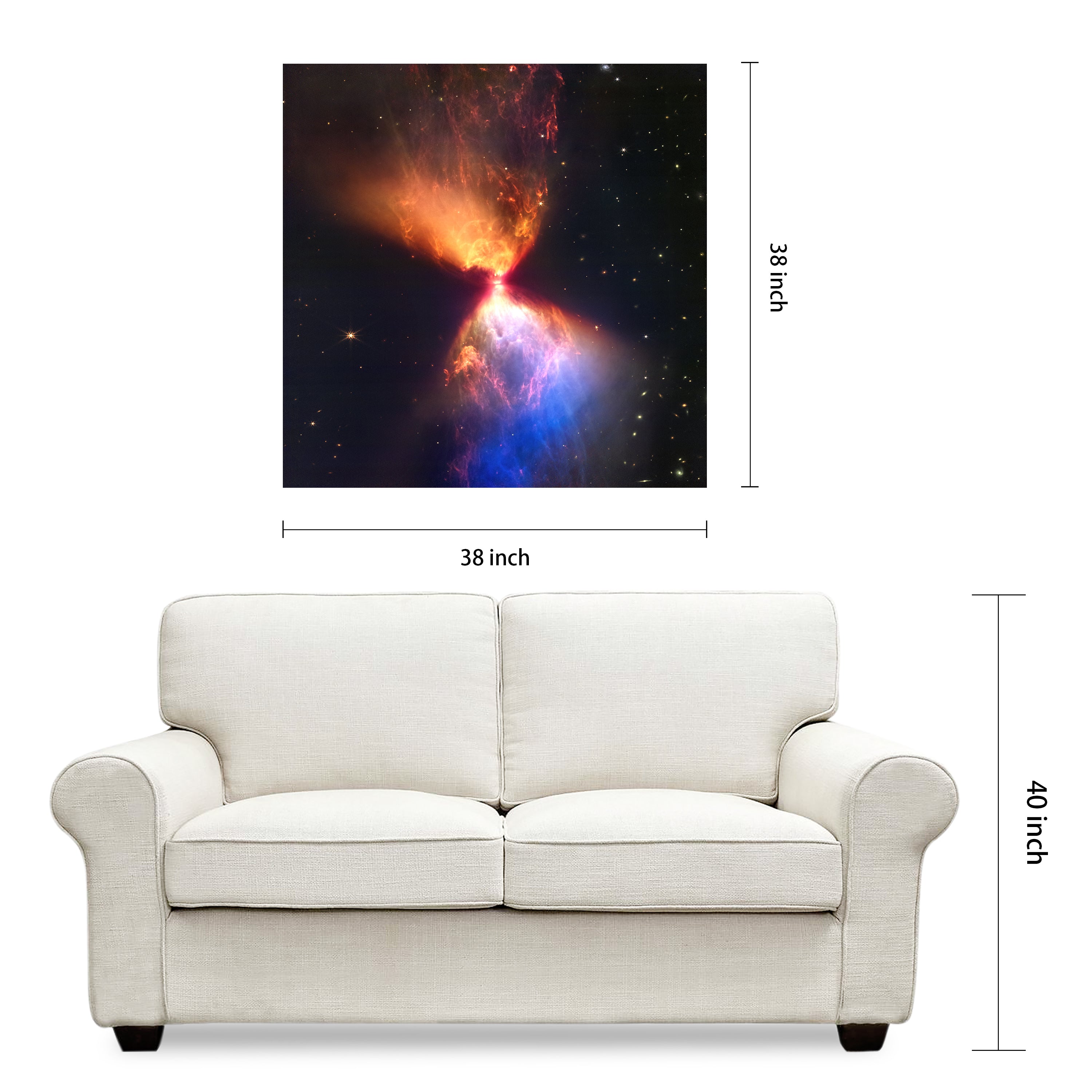 "Constellation Taurus Fiery Hourglass" Frameless Free Floating Reverse Printed Tempered Art Glass Wall Art