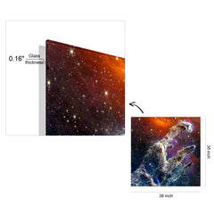 "Eagle Nebula: Pillars of Creation" Frameless Free Floating Reverse Printed Tempered Art Glass Wall Art