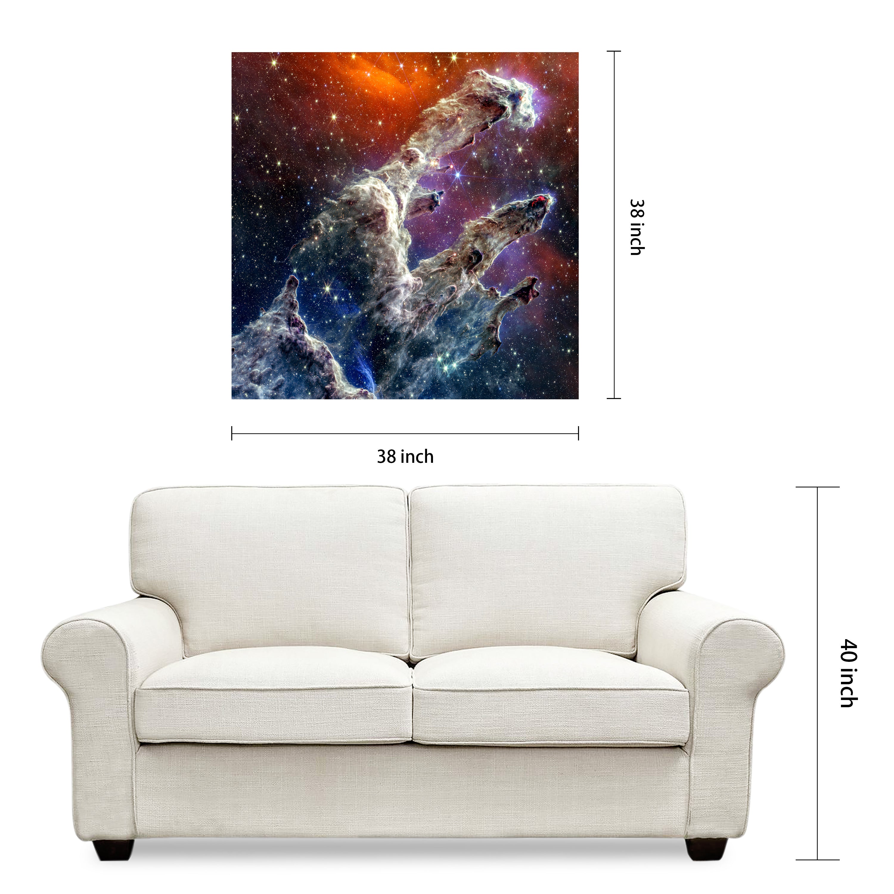 "Eagle Nebula: Pillars of Creation" Frameless Free Floating Reverse Printed Tempered Art Glass Wall Art