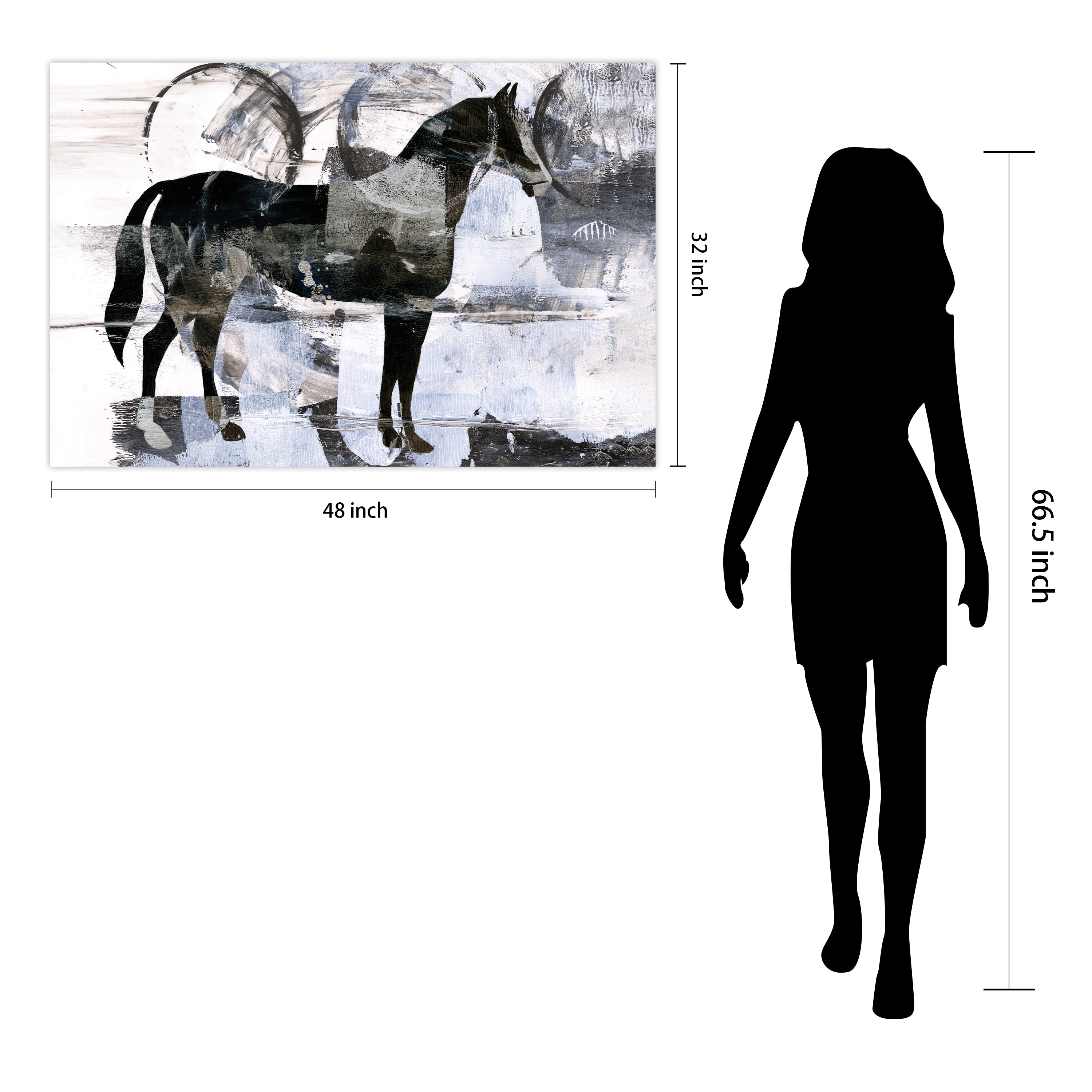 "Equestrian Essence II" Horse Frameless Free Floating Reverse Printed Tempered Art Glass Wall Art