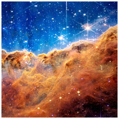 "Mountains of the Carina Nebula II" Frameless Free Floating Reverse Printed Tempered Art Glass Wall Art