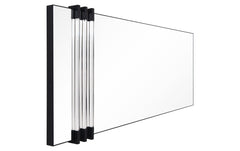 "Acrylic Accent Rectangular Wall Mirror",30"x72" Mirror Featuring Three Clear Acrylic Accent Rails, on a Black Iron Frame