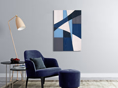 "Whispers of Blues II" Hand Made & Hand Finished Solid Paulownia Wood Abstracts Wall Art