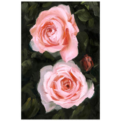 "Ethereal Roses I" Frameless Free Floating Reverse Printed Tempered Art Glass Wall Art