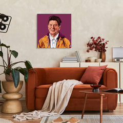 "Hip Ronald Reagan" Frameless Free Floating Reverse Printed Tempered Art Glass Wall Art