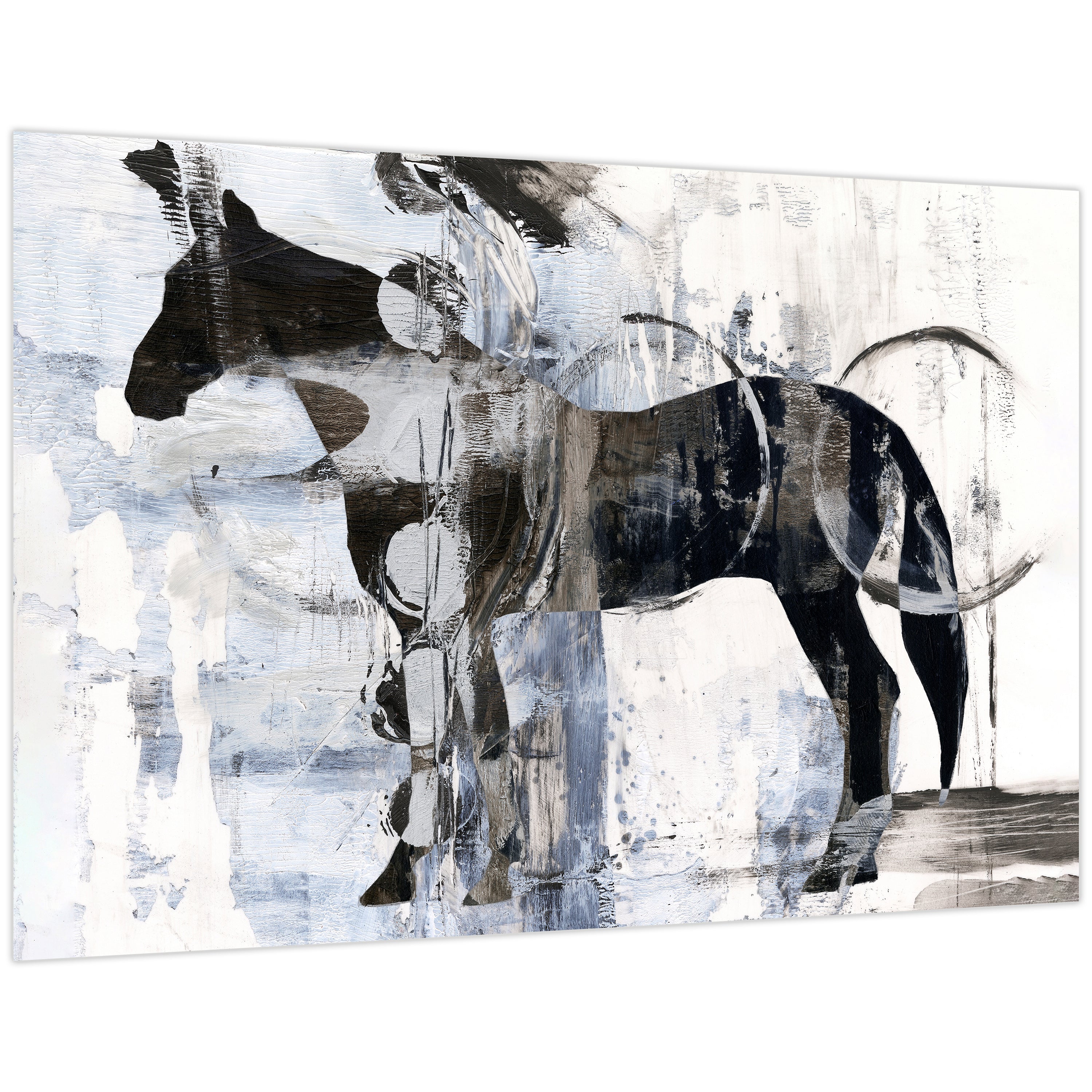 "Equestrian Essence I" Horse Frameless Free Floating Reverse Printed Tempered Art Glass Wall Art