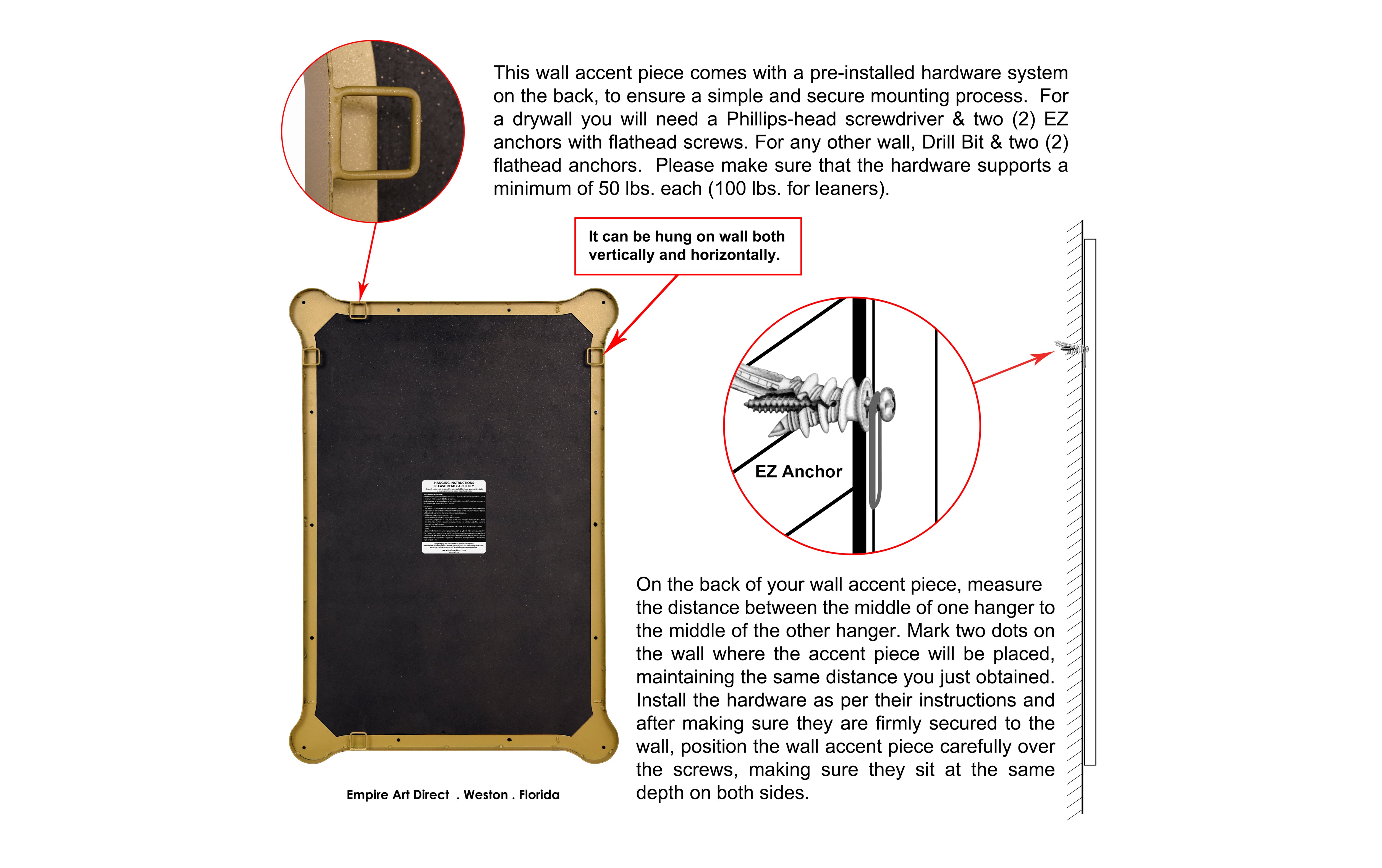 "Elegance Rectangular Wall Mirror", 27"x39" Featuring 3" Half Sphere Corner Glass Embellishment, on Gold Iron Frame