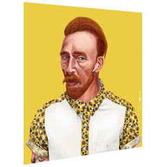 "Hip Vincent Van Gogh" Frameless Free Floating Reverse Printed Tempered Art Glass Wall Art