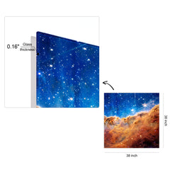 "Mountains of the Carina Nebula II" Frameless Free Floating Reverse Printed Tempered Art Glass Wall Art